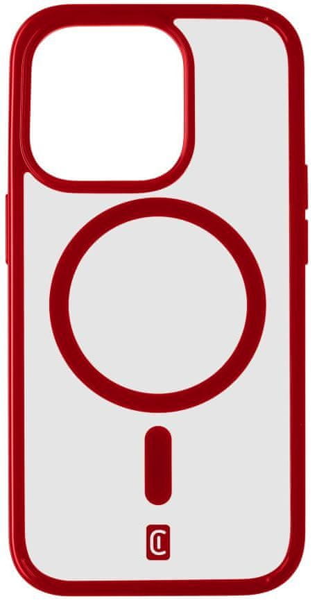 CellularLine Zadný kryt Pop Mag s podporou Magsafe pre Apple iPhone 15 Pro Max, číry / červený (POPMAGIPH15PRMR)